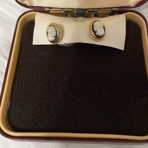 Black cameo earrings